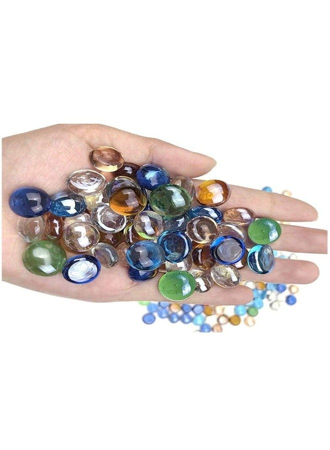 Parakh Multicolour Flat Round Marbles Pebbles for Vase Fillers, Glass Gems Stone, Table Scatter, Landscaping, Aquarium Fish Tank, Party Decoration, Crystal Rocks 950gm - Image 2